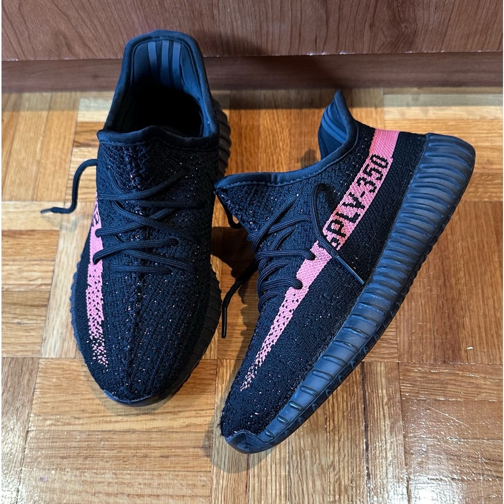 Adidas Yeezy Boost 350 V2 Core Black Red Stripe - Size 5 women